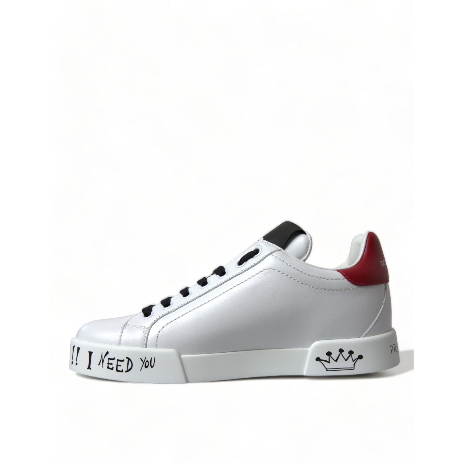 Dolce & Gabbana White Love Patch Portofino Classic Sneakers Shoes