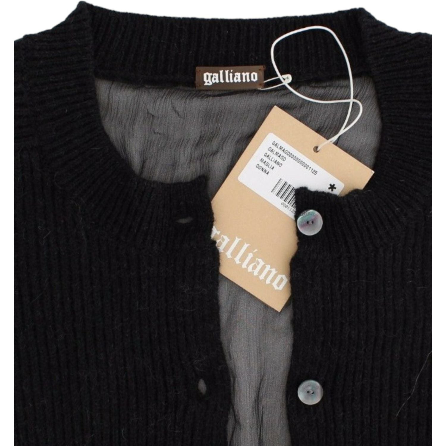 John Galliano Black wool cardigan