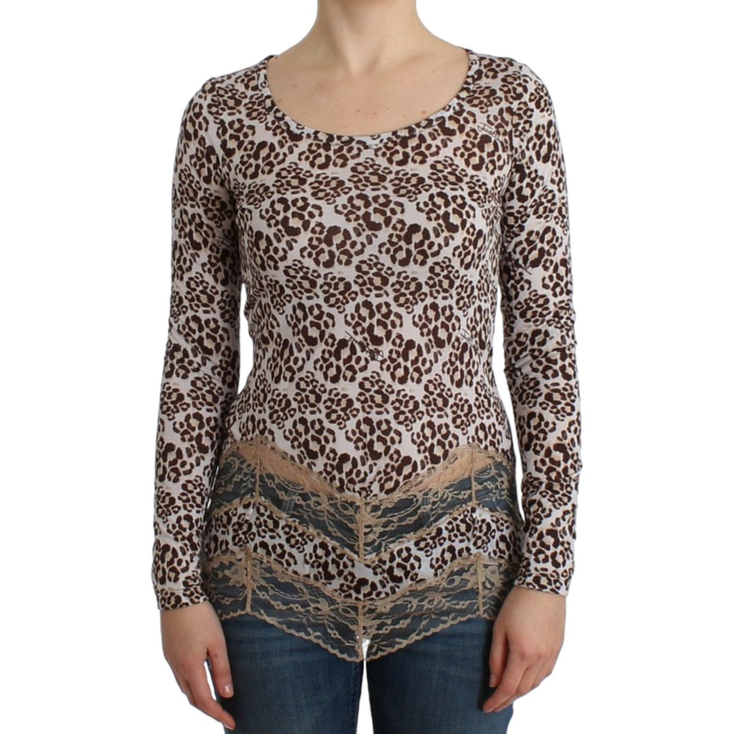 Cavalli Brown longsleeved lace top