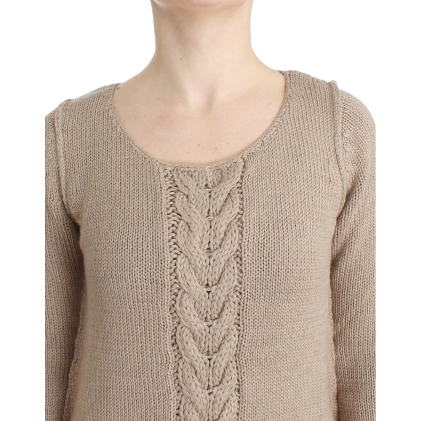 Cavalli Beige knitted wool sweater
