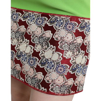 Dolce & Gabbana Apple Green Sleeveless Panelled Shift Dress