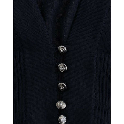 Cavalli Blue cropped wool cardigan
