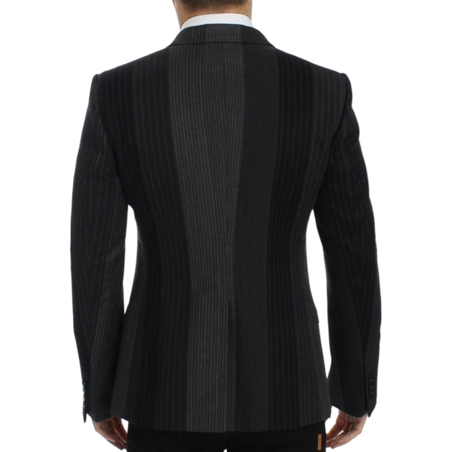 Dolce & Gabbana Gray striped wool stretch blazer