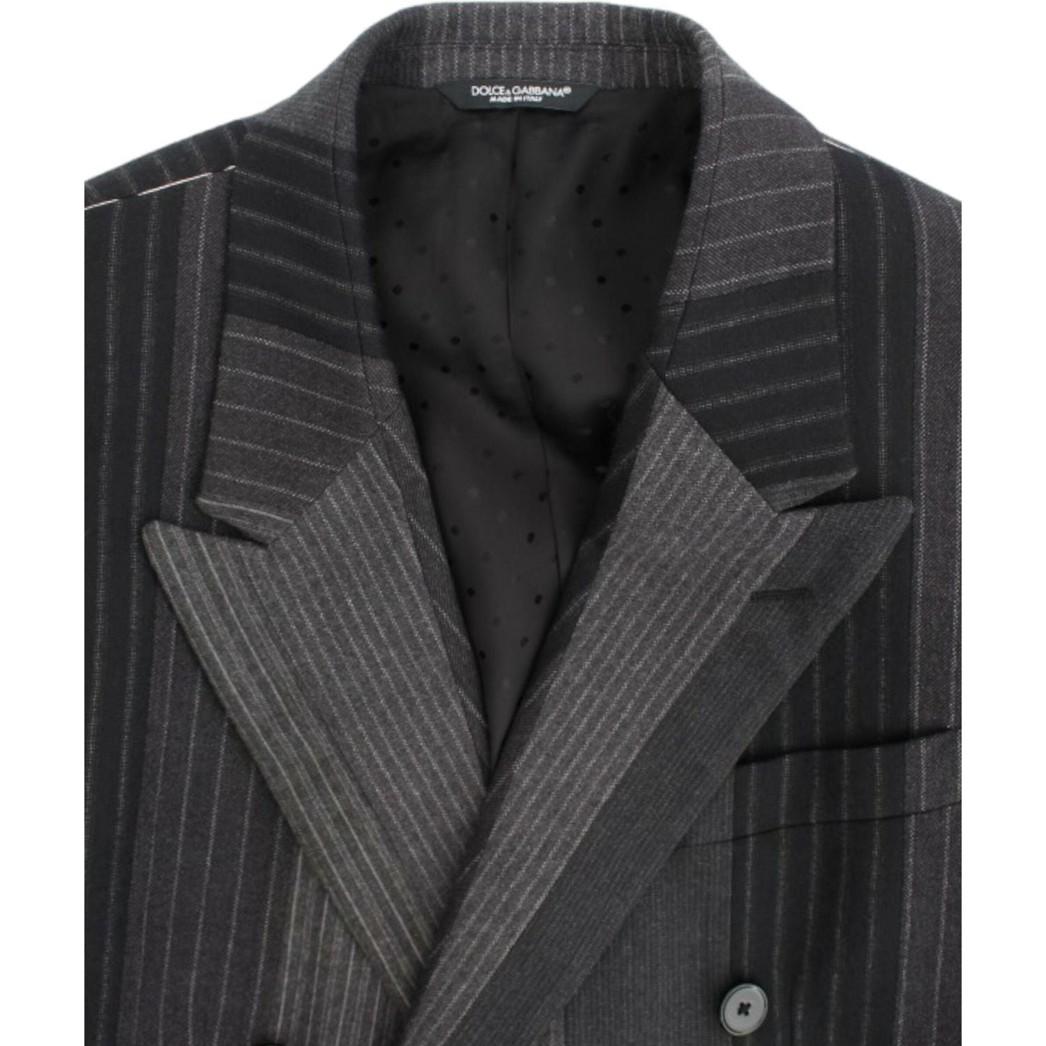 Dolce & Gabbana Gray striped wool stretch blazer