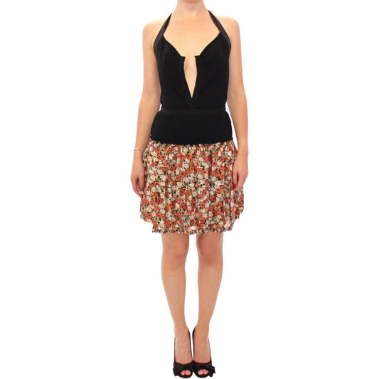 Dolce & Gabbana Multicolor floral bubble halterneck dress