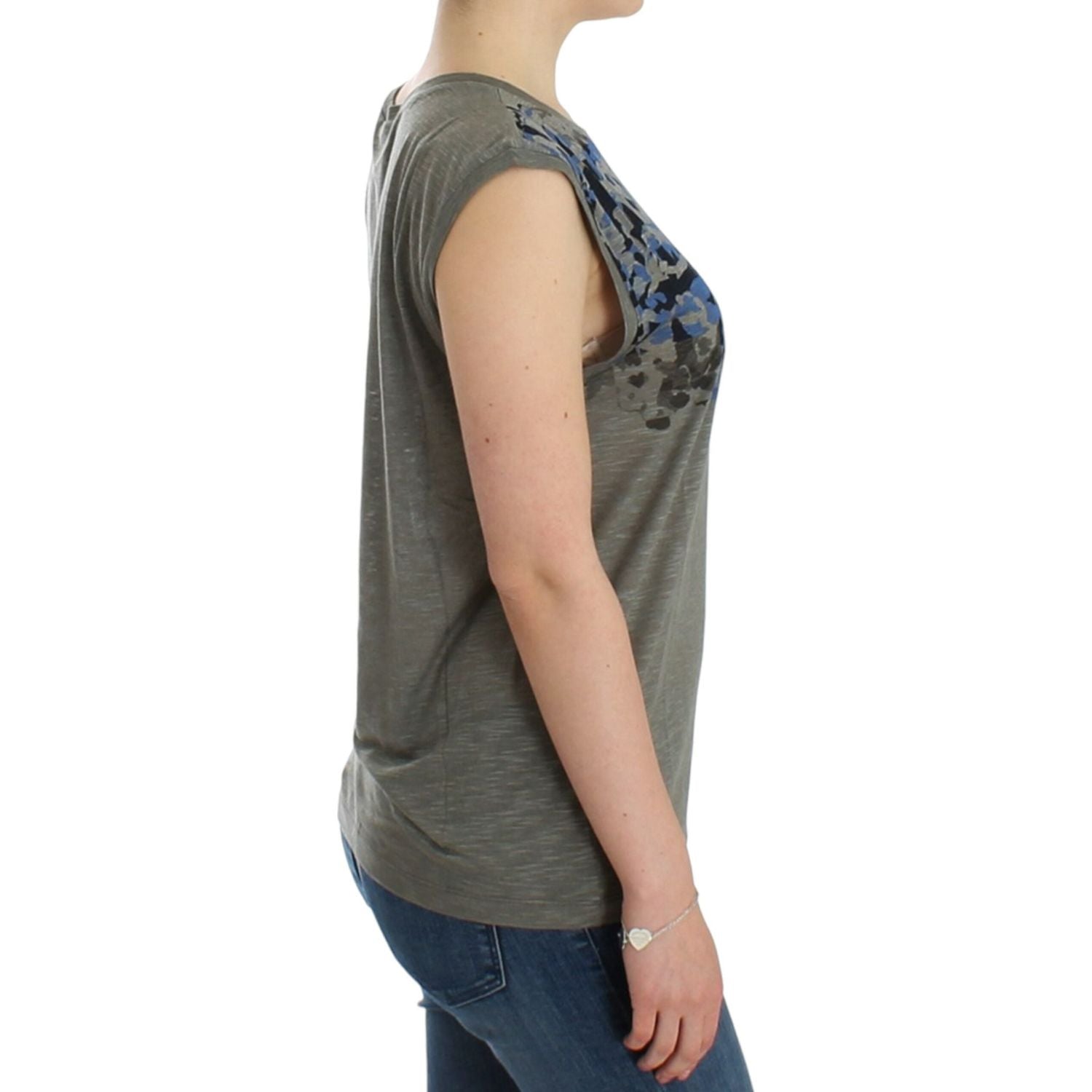 Costume National Gray print sleeveless t-shirt