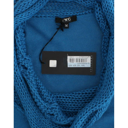 Costume National Blue knitted scoopneck sweater
