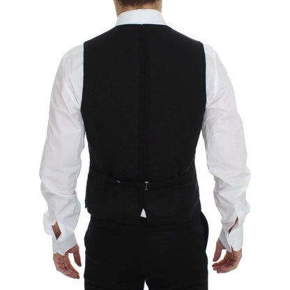Dolce & Gabbana Black Wool Formal Dress Vest Gilet Jacket