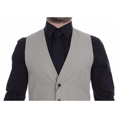 Dolce & Gabbana Beige Silk Blend Dress Formal Vest Gilet