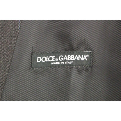 Dolce & Gabbana Gray Striped Wool Logo Vest Gilet Weste