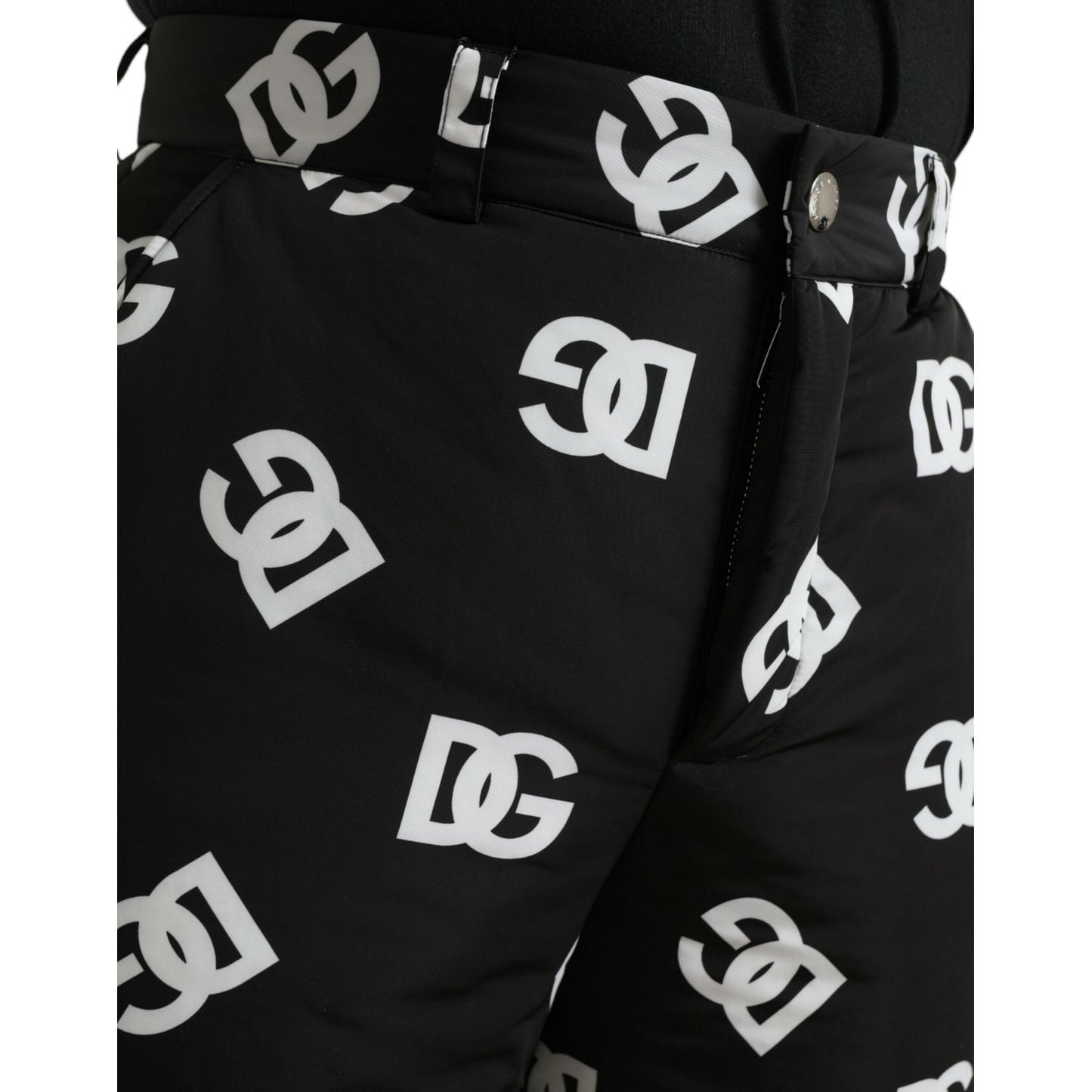 Dolce & Gabbana Black Logo DG Print Wide Leg Pants