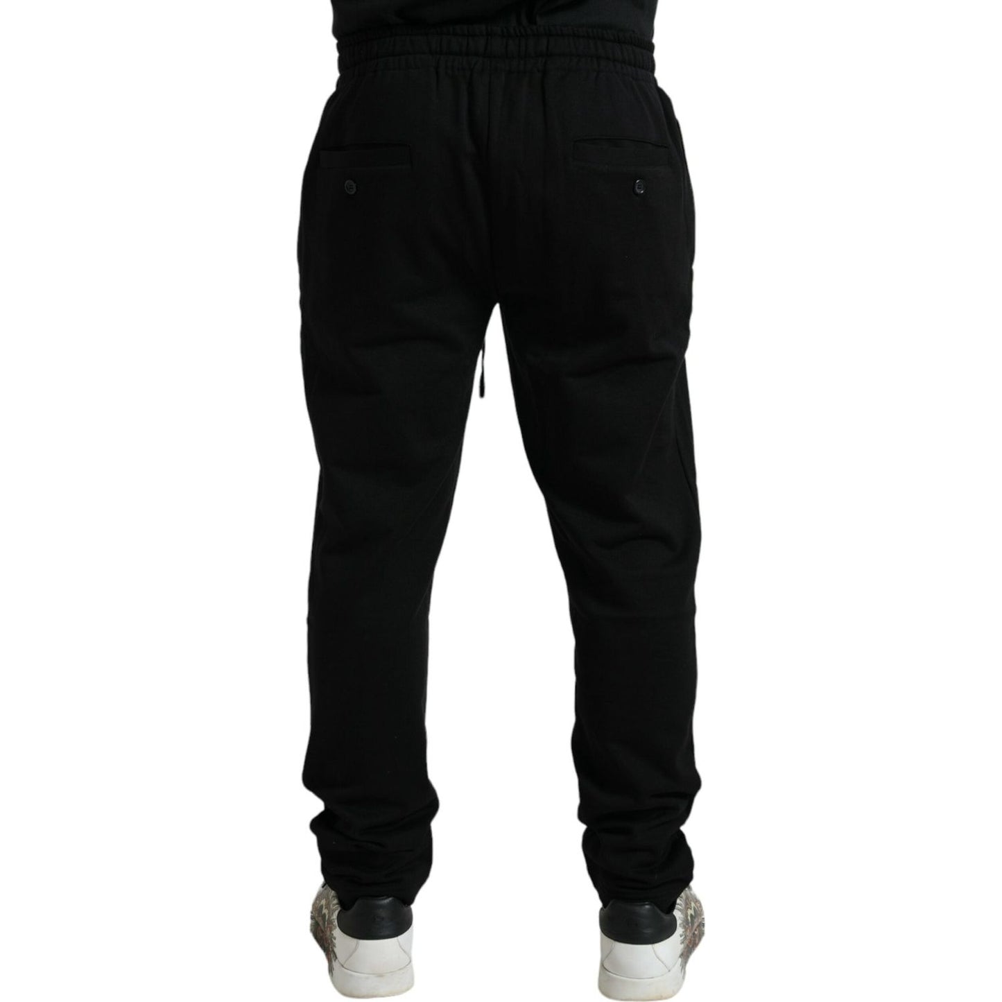 Dolce & Gabbana Black Cotton Logo Jogger Men Sweatpants Pants