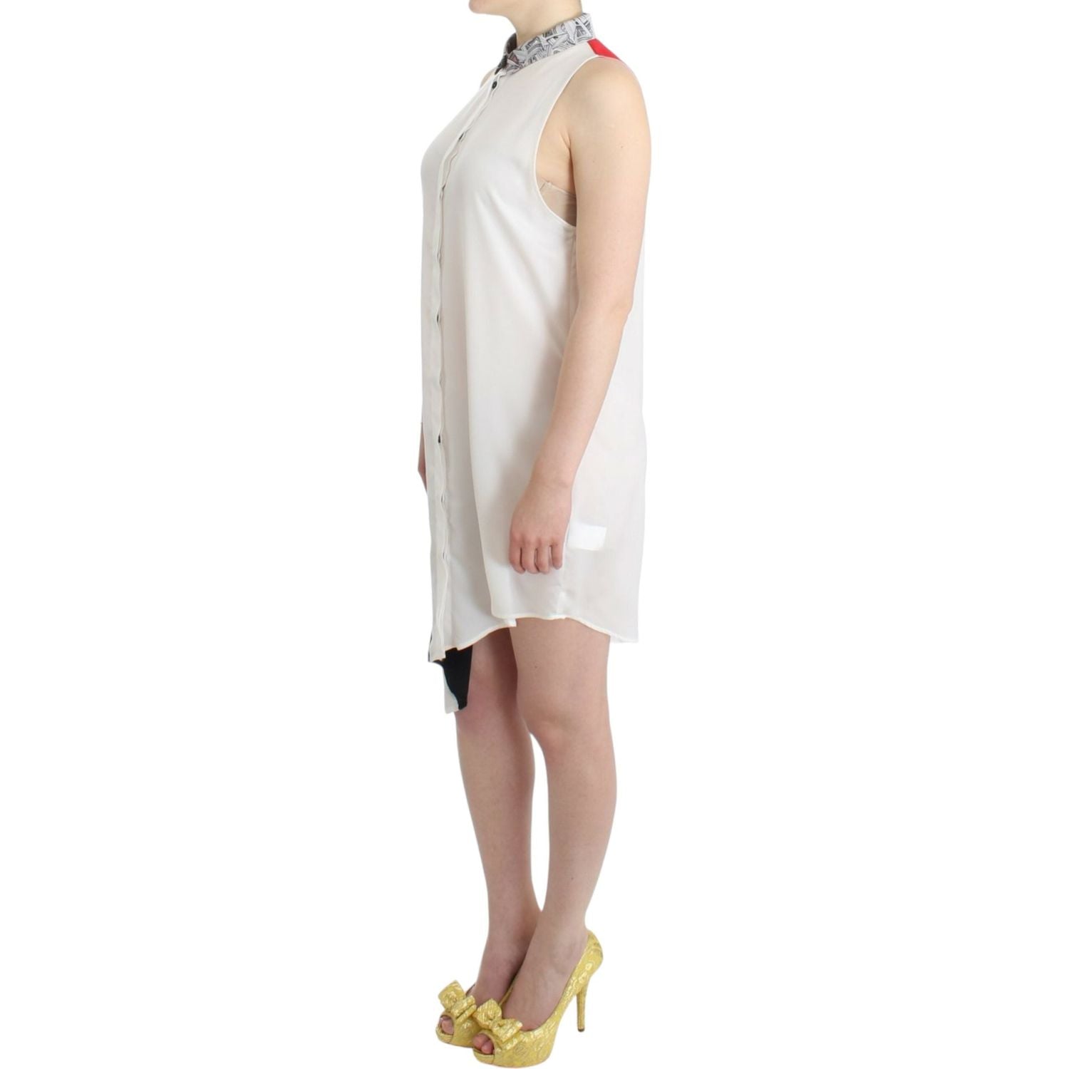 Costume National White shirt assymetric hem dress