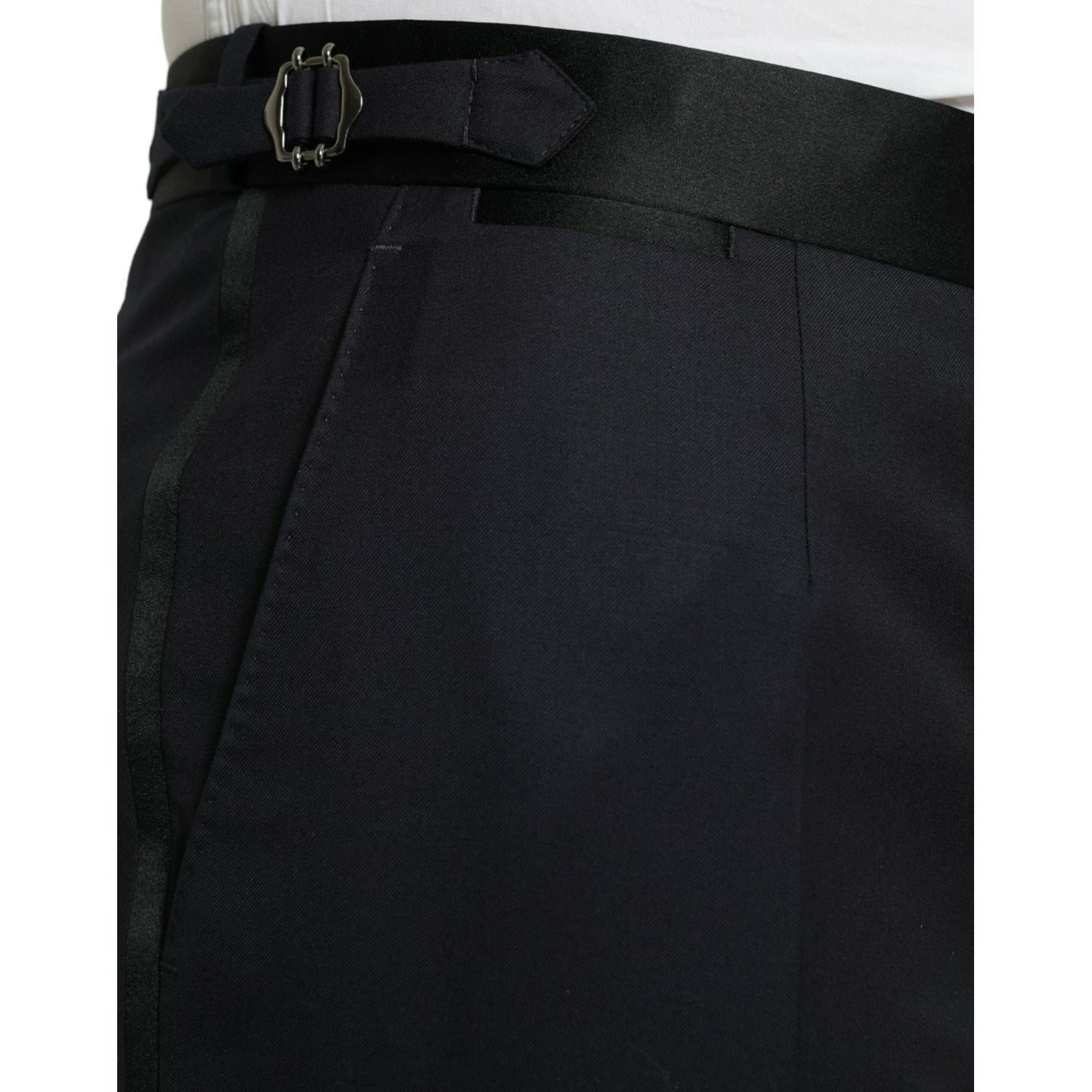 Dolce & Gabbana Blue Wool Cropped Tapered Pants