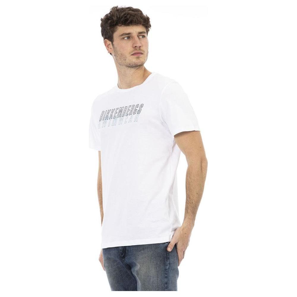 Bikkembergs White Cotton Men T-Shirt