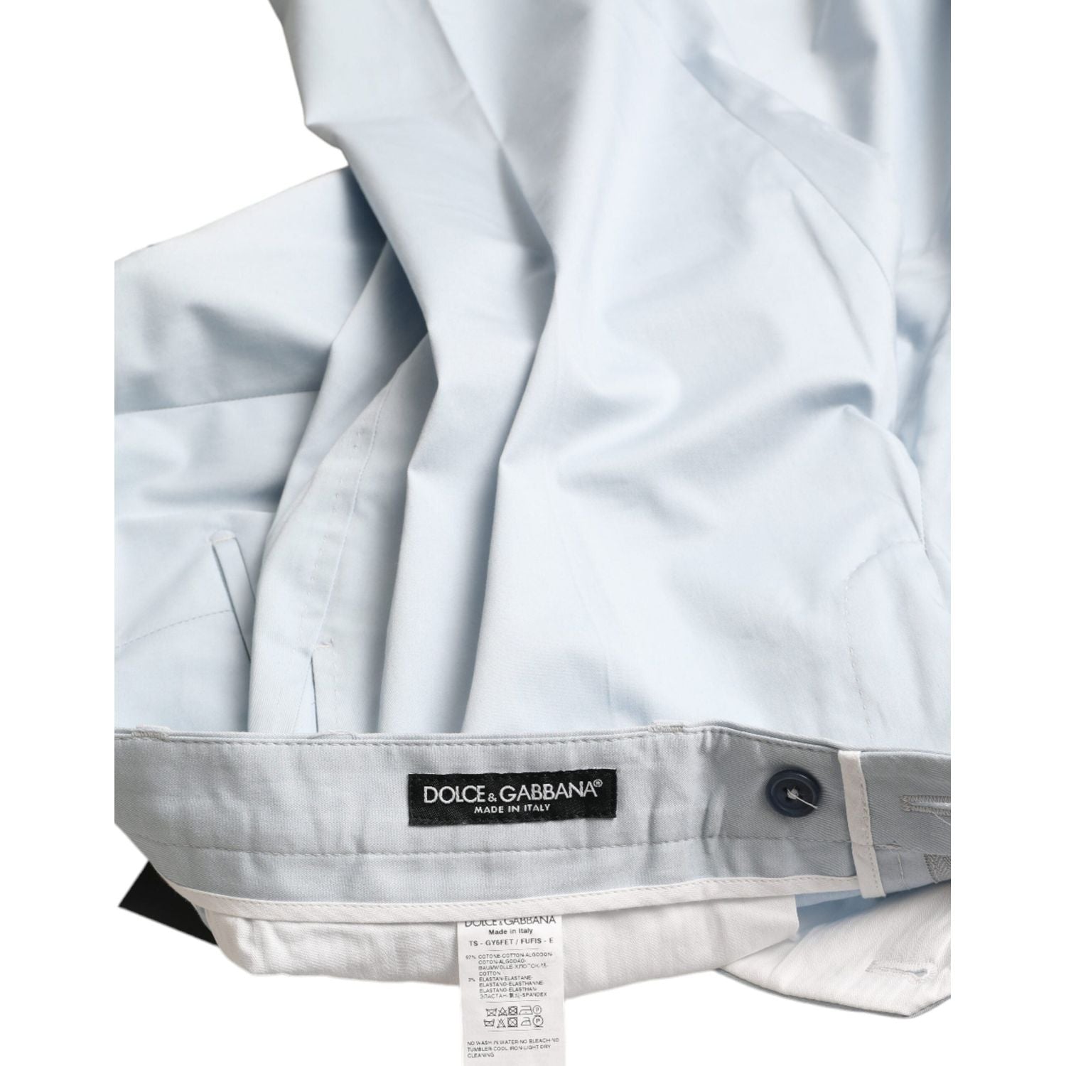 Dolce & Gabbana Sky Blue Cotton Stretch Skinny Pants