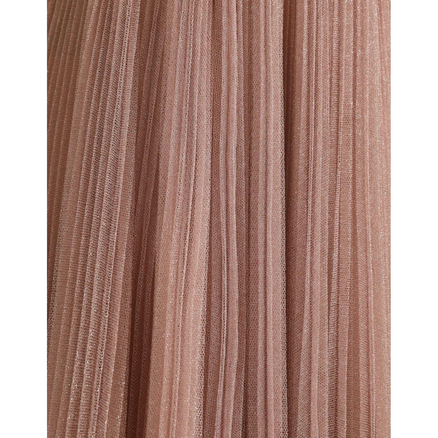 Dolce & Gabbana Pink One Shoulder Pleated Lame Tulle Dress