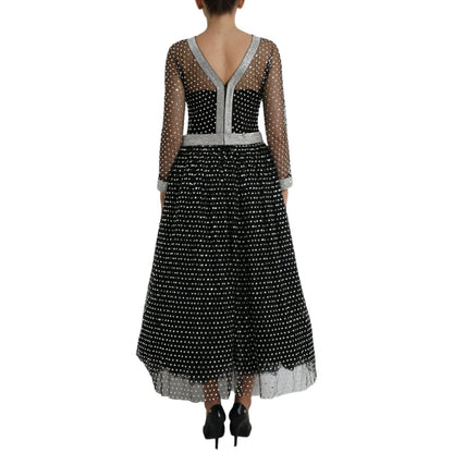 Dolce & Gabbana Black Crystal Embellished A-line Gown Dress