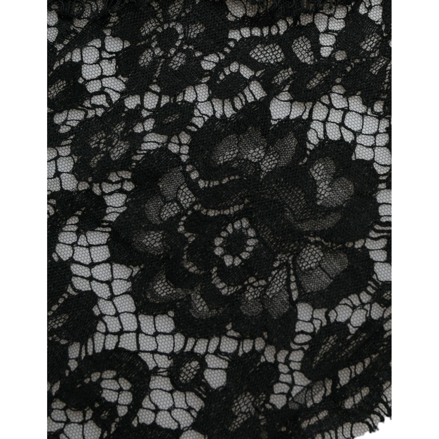 Dolce & Gabbana Black Lace Crystal Embellished Sheath Dress