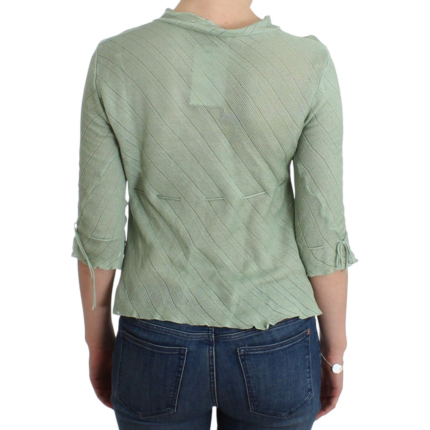 Ermanno Scervino Green Lightweight Knit Sweater Top Blouse 1728,67345645728,Clothing,Ermanno Scervino,Green,IT44 | M,Long Sleeve - T-Shirts - Clothing,Material: 100% cotton,New with tags,Sweaters - Women - Clothing,T-Shirts - Clothing,Women,Women - Clothi