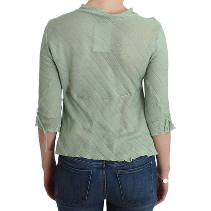 Ermanno Scervino Green Lightweight Knit Sweater Top Blouse 1728,67345645728,Clothing,Ermanno Scervino,Green,IT44 | M,Long Sleeve - T-Shirts - Clothing,Material: 100% cotton,New with tags,Sweaters - Women - Clothing,T-Shirts - Clothing,Women,Women - Clothi