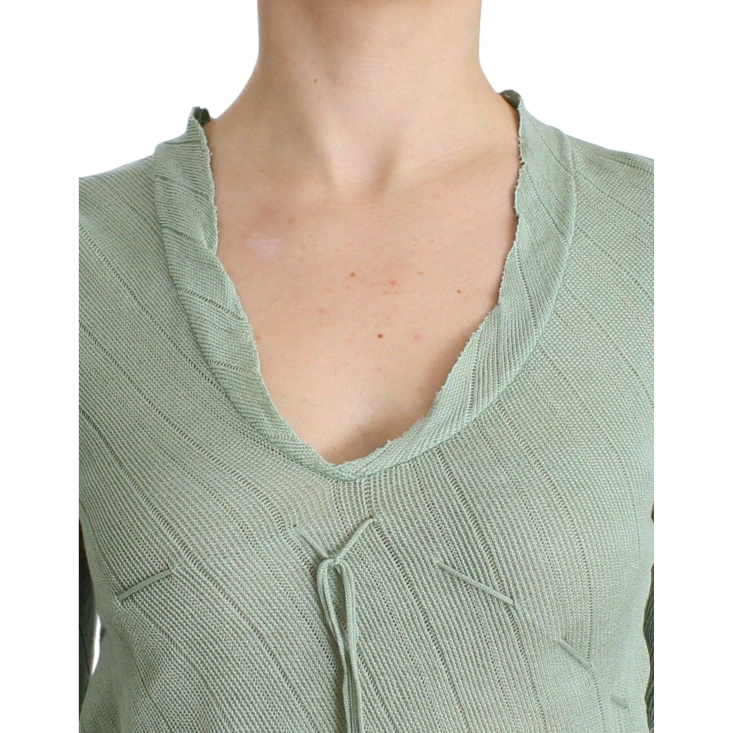 Ermanno Scervino Green Lightweight Knit Sweater Top Blouse 1728,67345645728,Clothing,Ermanno Scervino,Green,IT44 | M,Long Sleeve - T-Shirts - Clothing,Material: 100% cotton,New with tags,Sweaters - Women - Clothing,T-Shirts - Clothing,Women,Women - Clothi