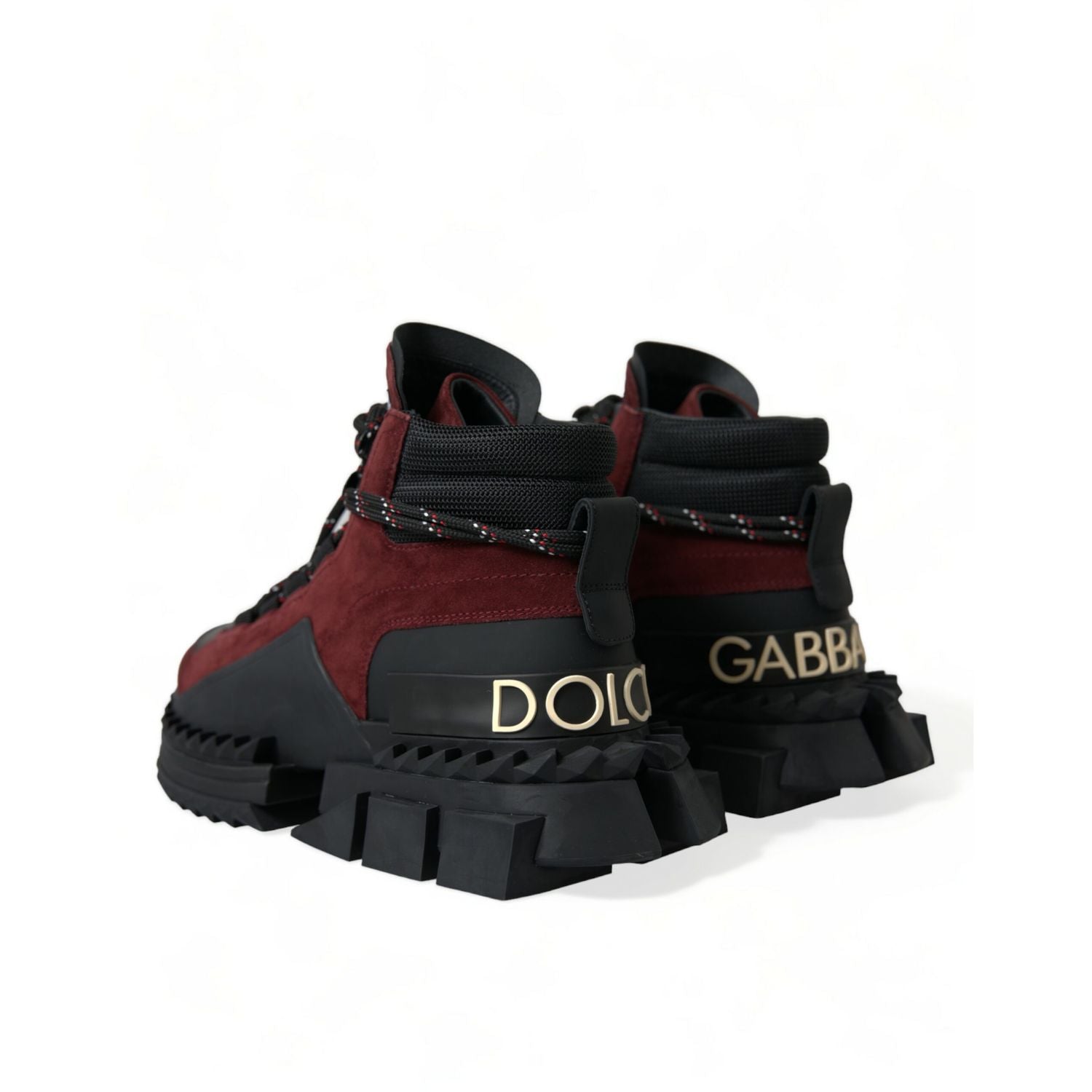 Dolce & Gabbana Burgundy Super King High Top Men Sneakers Shoes