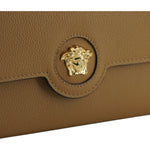 Versace Elegant Calf Leather Wallet with Medusa Logo Versace Dark Olive Green