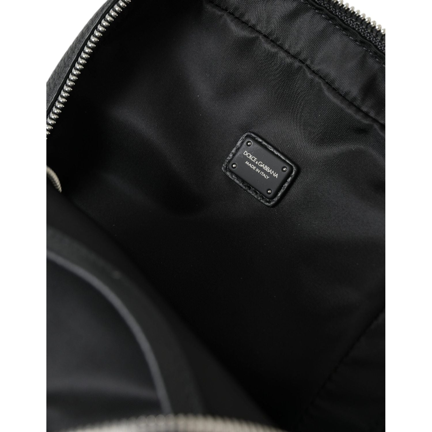 Dolce & Gabbana Black Calfskin Leather Logo Palermo Backpack Bag