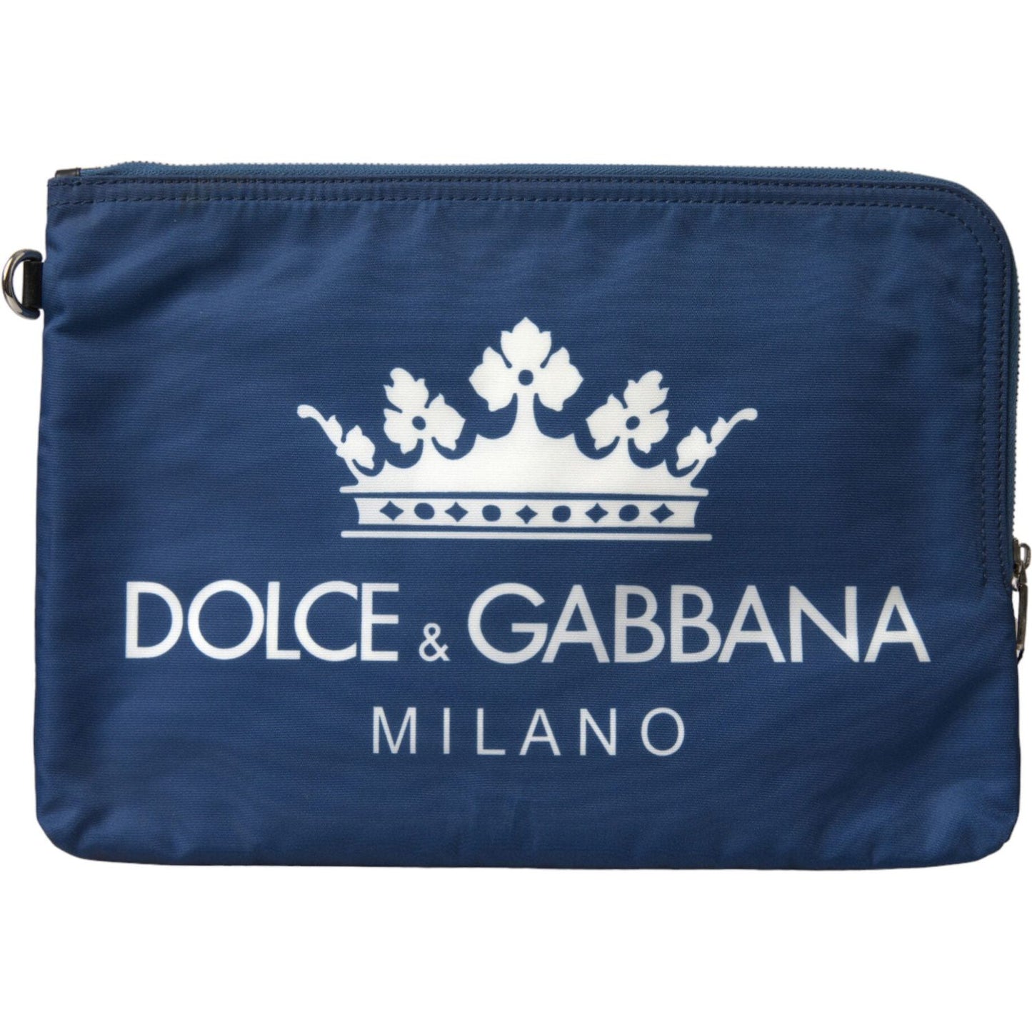 Dolce & Gabbana Blue DG Milano Print Nylon Pouch Clutch Men Bag