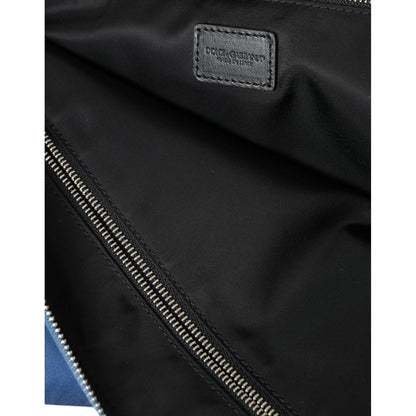 Dolce & Gabbana Blue DG Milano Print Nylon Pouch Clutch Men Bag