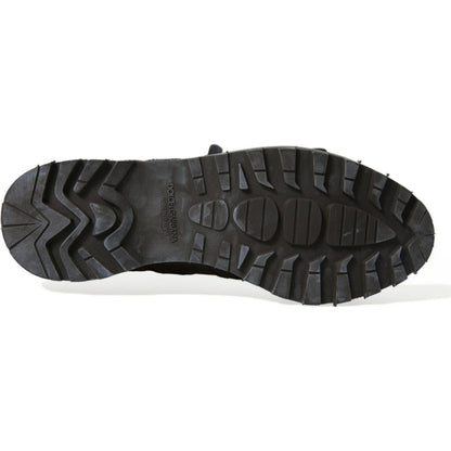 Dolce & Gabbana Black Leather Strap Men Ankle Boots Shoes