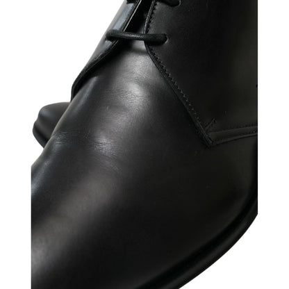 Dolce & Gabbana Black Leather Lace Up Formal Derby Dress Shoes