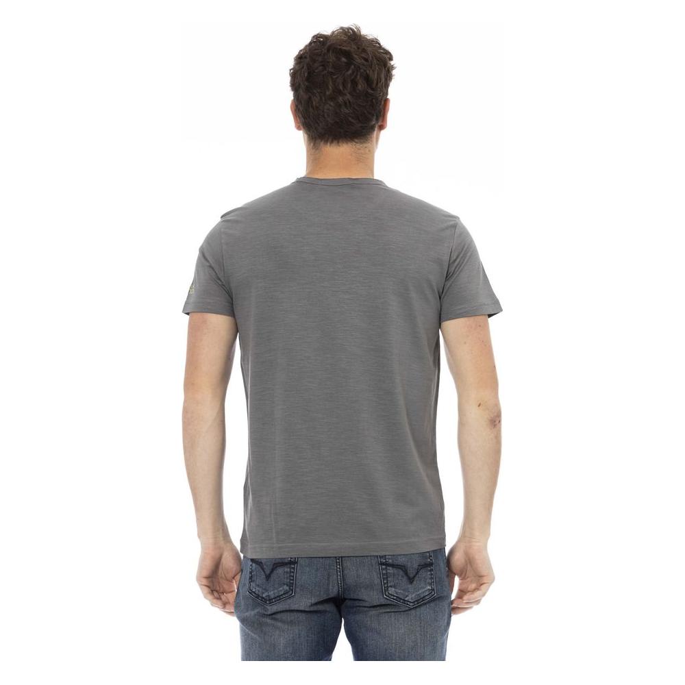 Trussardi Action Gray Cotton Men Short Sleeve T-Shirt