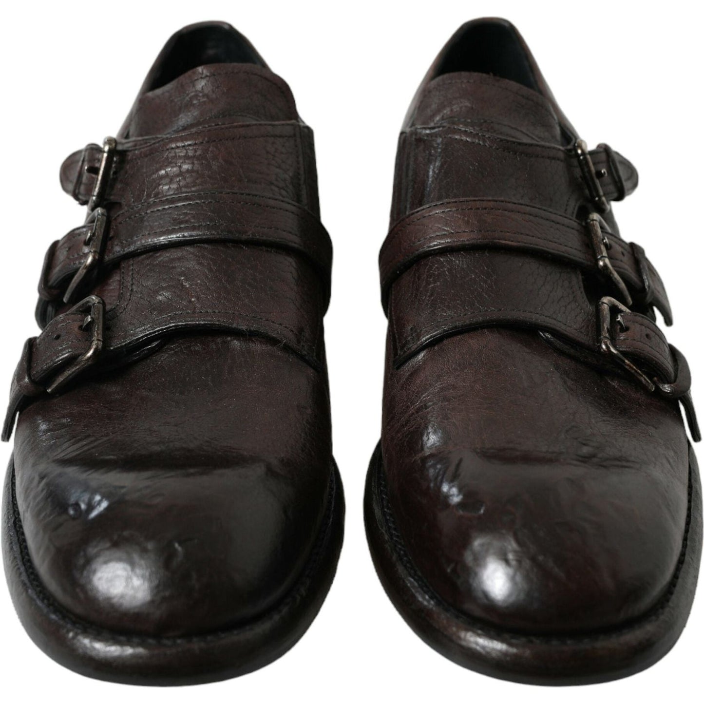Dolce & Gabbana Brown Leather Strap Formal Dress Shoes