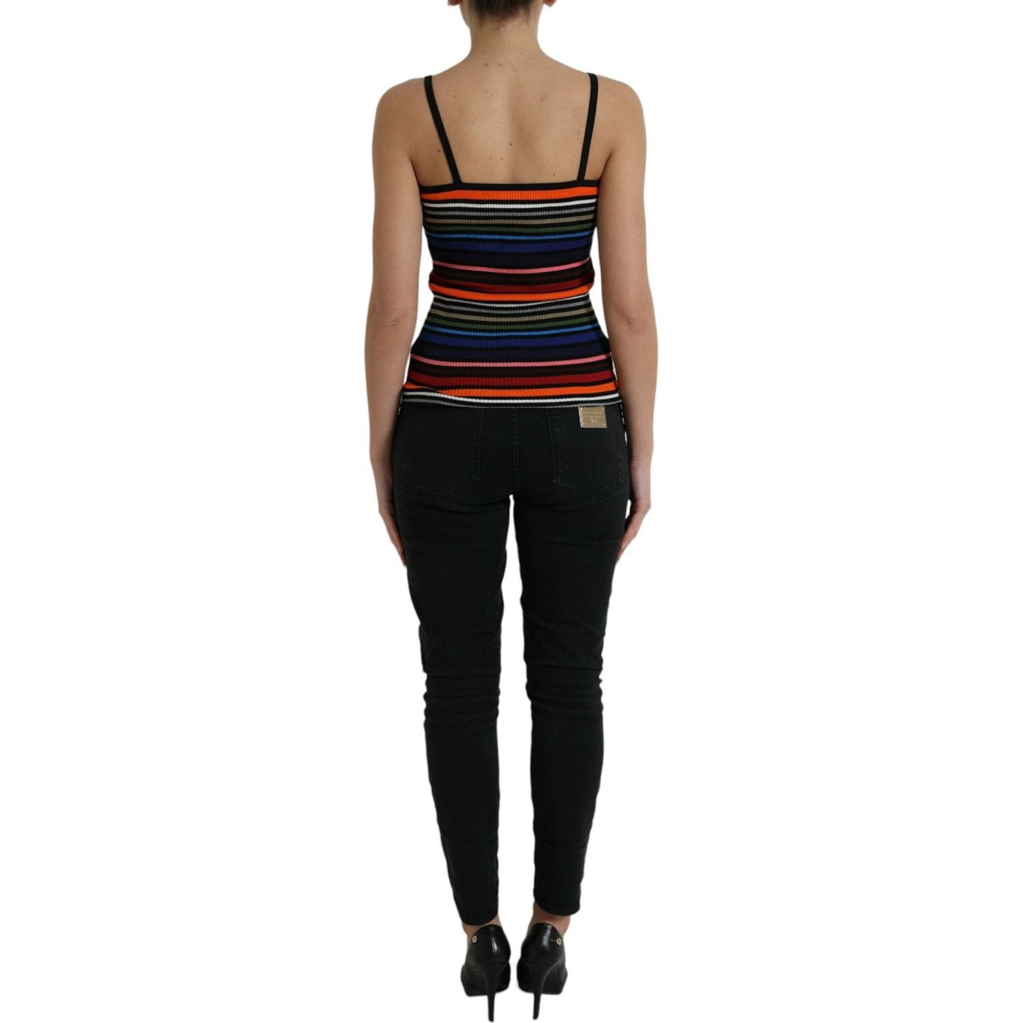 Dolce & Gabbana Multicolor Stripes Spaghetti Strap Tank Top