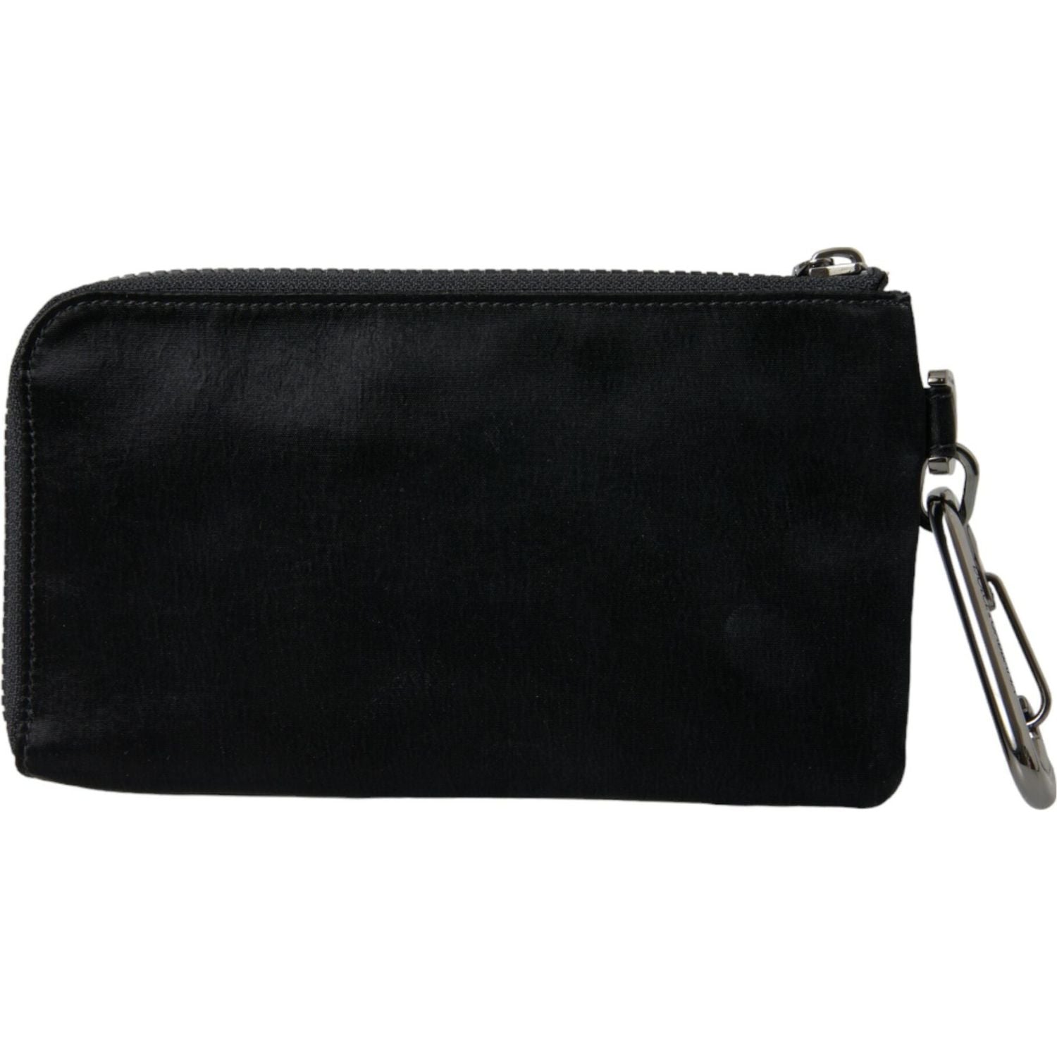 Dolce & Gabbana Black Nylon Logo Plaque Keyring Pouch Clutch Bags