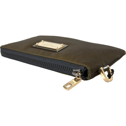 Dolce & Gabbana Dark Green Nylon Logo Multifunctional Kit 2 Pcs Set Bags