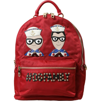 Dolce & Gabbana Red #DGFAMILY Embellished Backpack VULCANO Bag
