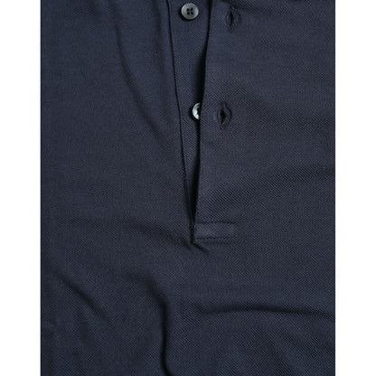 Dolce & Gabbana Blue Crown Patch Cotton Collared Men Polo T-shirt