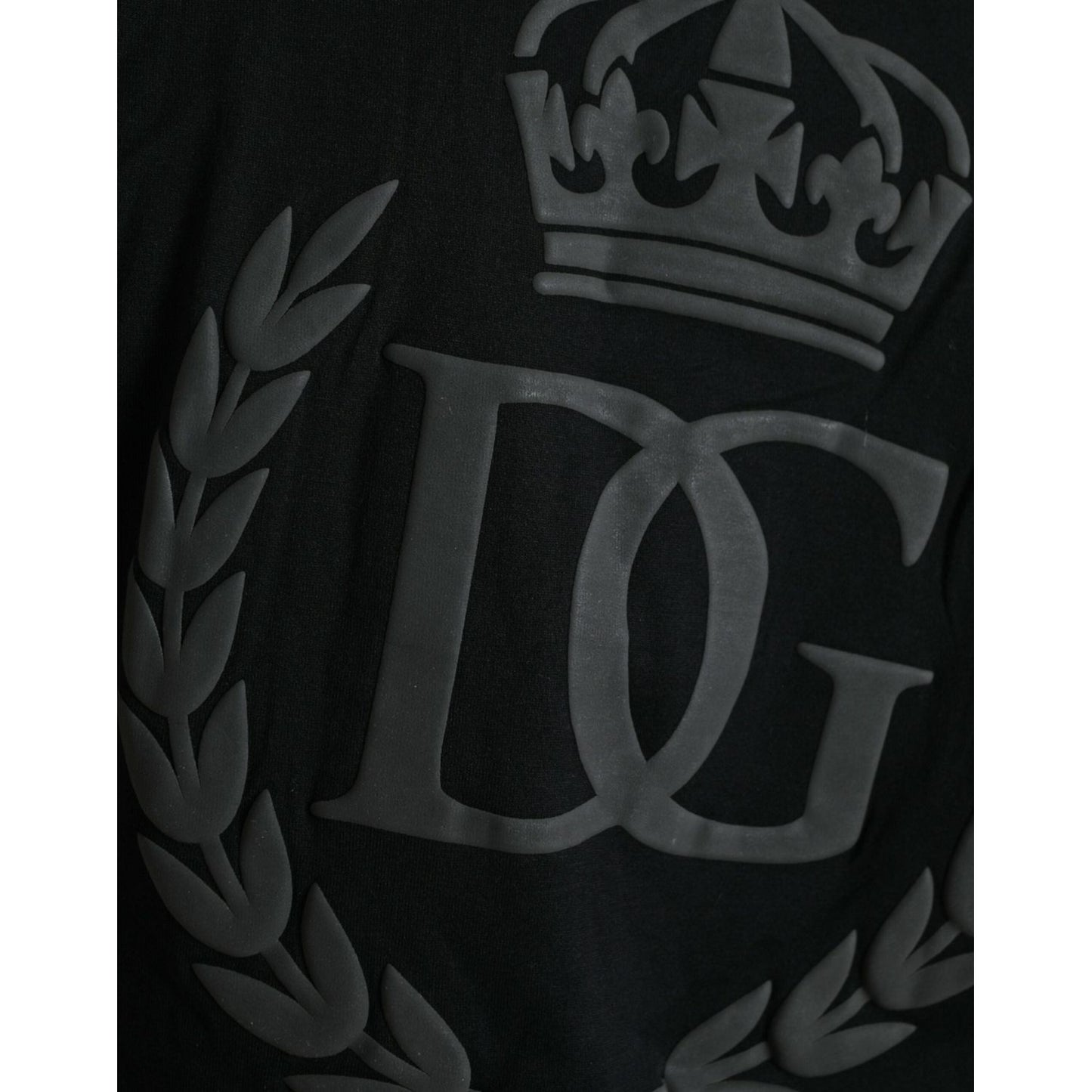 Dolce & Gabbana Black Logo Embossed Crew Neck Short Sleeves T-shirt