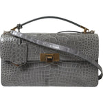 Balenciaga Gray Exotic Leather Medium Shoulder Hand Purse Bag BAG1170