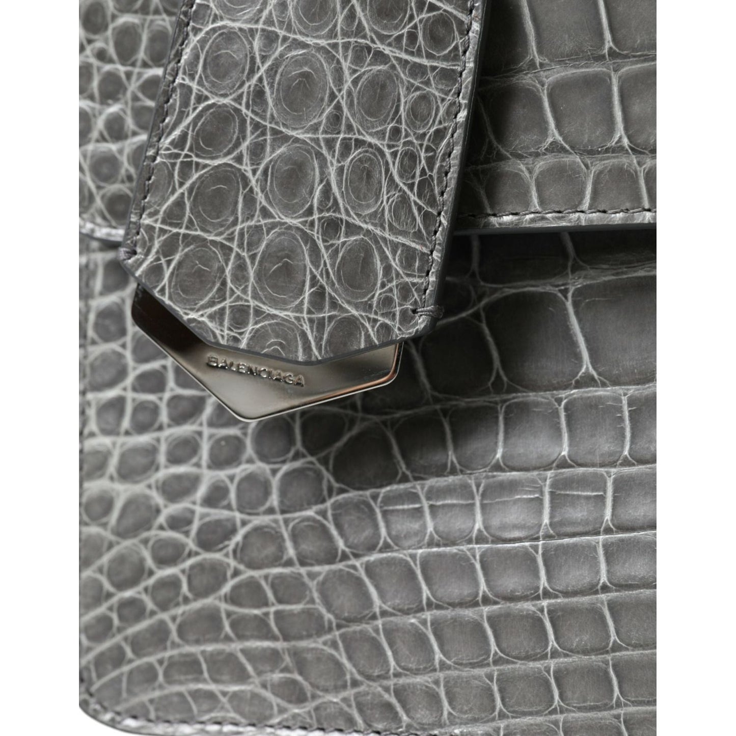 Balenciaga Gray Exotic Leather Medium Shoulder Hand Purse Bag BAG1170