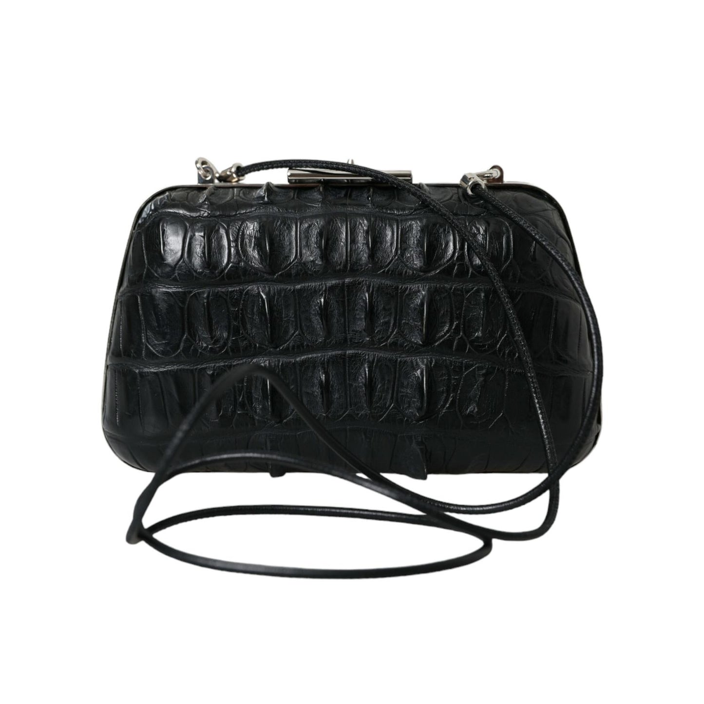 Balenciaga Black Exotic Skin Leather Shoulder Crossbody Box Clutch Bag