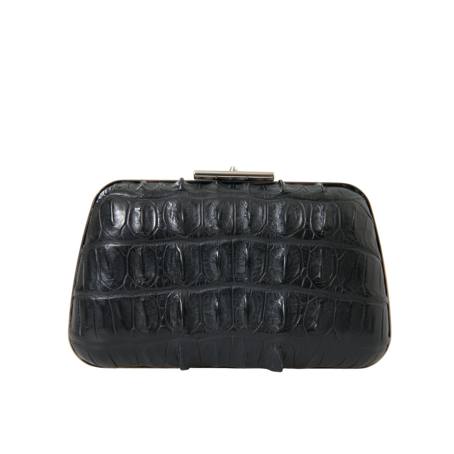 Balenciaga Black Exotic Skin Leather Shoulder Crossbody Box Clutch Bag