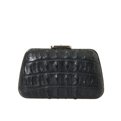 Balenciaga Black Exotic Skin Leather Shoulder Crossbody Box Clutch Bag