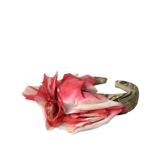 Dolce & Gabbana Multicolor Floral Applique Silk Women Headband Diadem