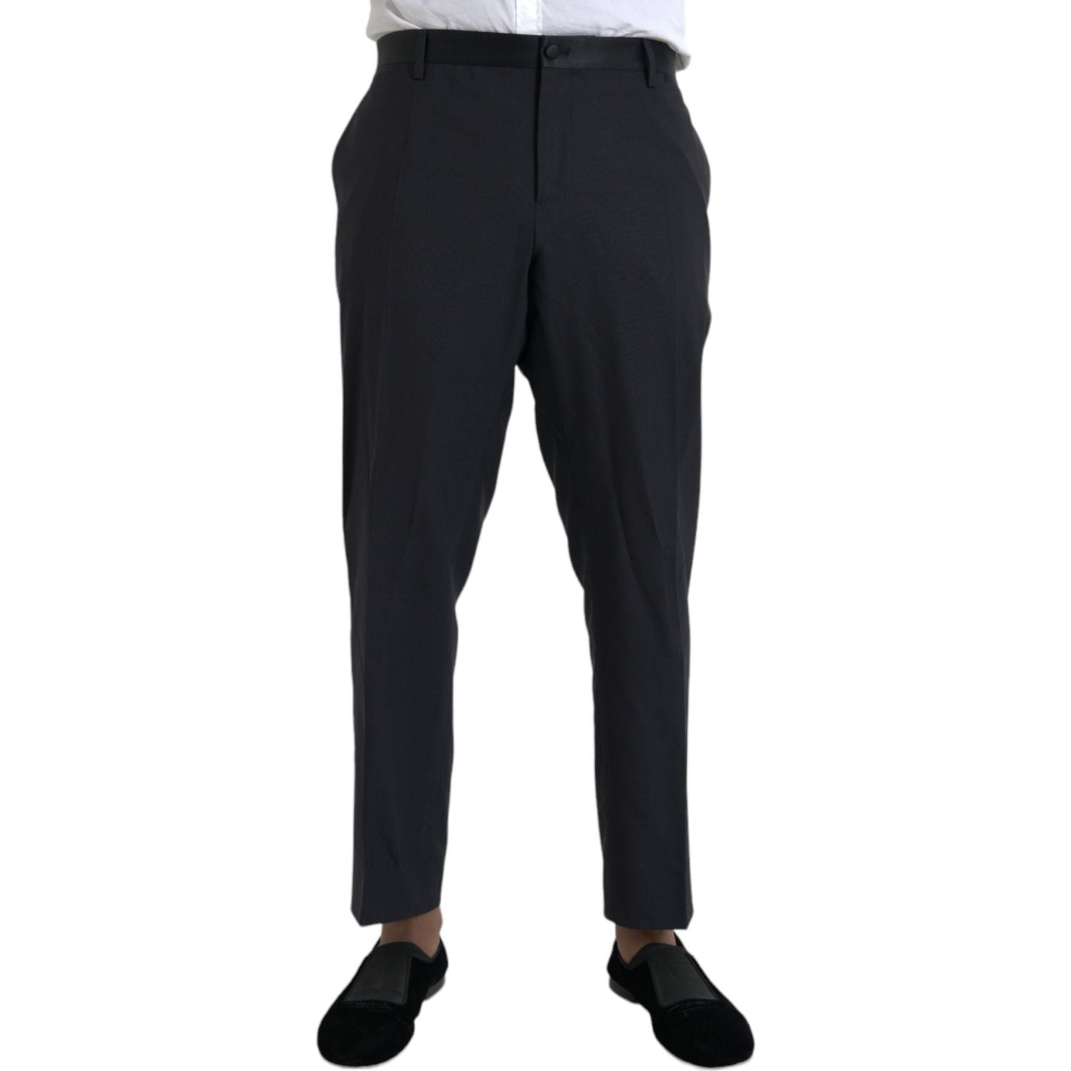 Dolce & Gabbana Blue Wool Men Skinny Dress Pants