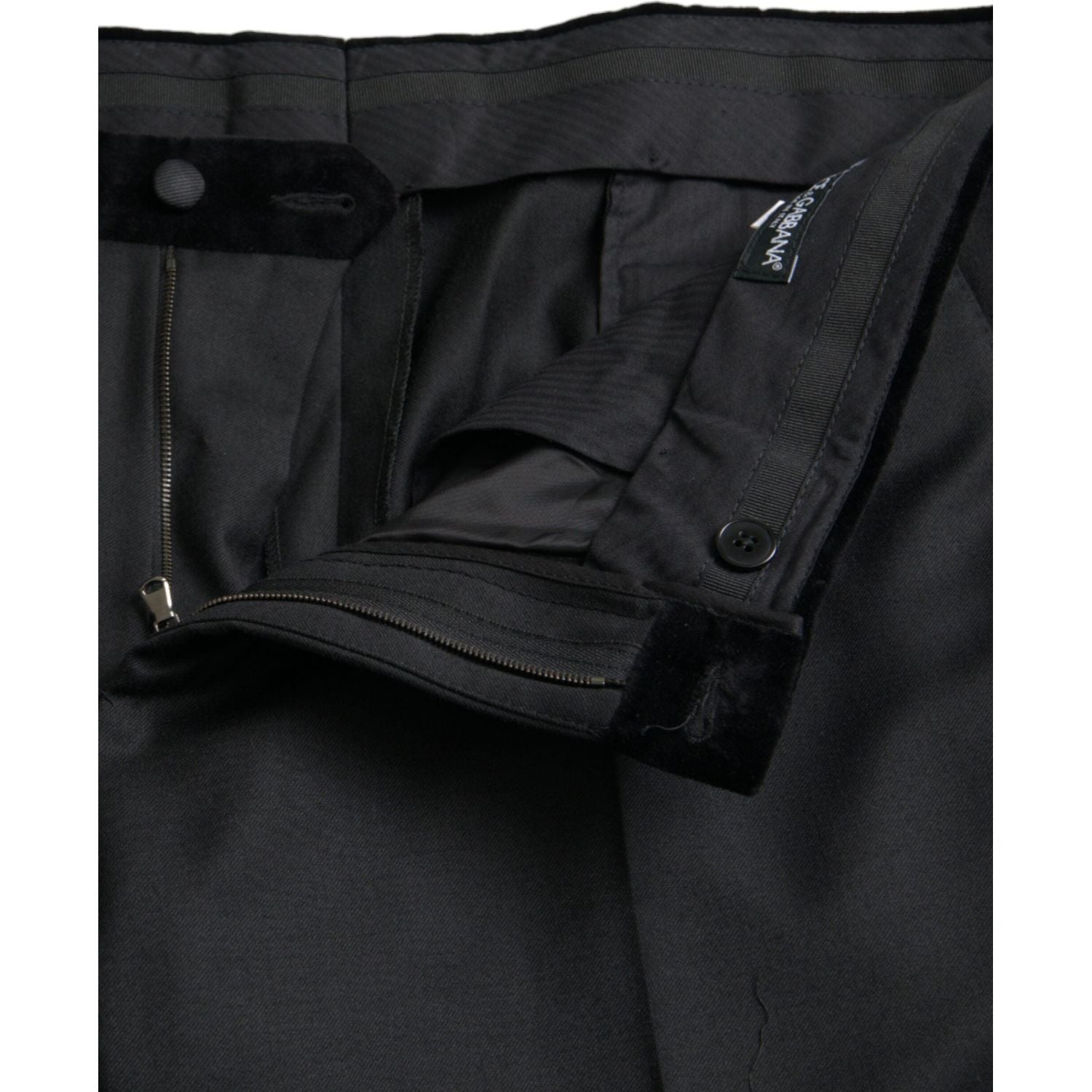 Dolce & Gabbana Black Silk Men Skinny Dress Pants