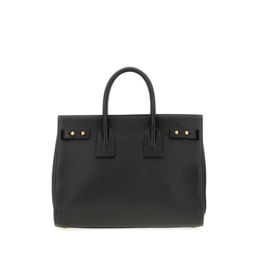 Saint Laurent Black Calf Leather Sac De Jour Handbag
